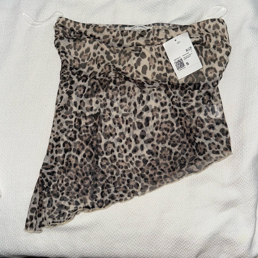 Cheetah print asymmetrical top